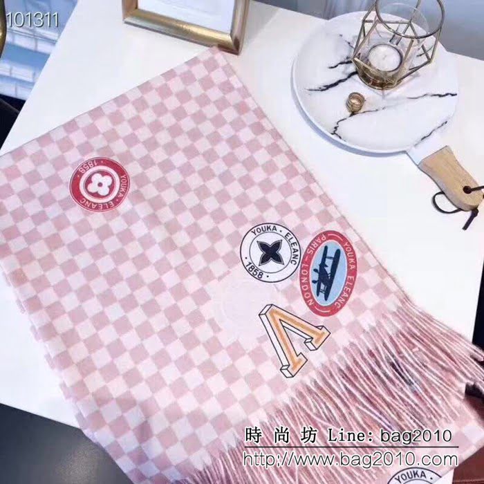 路易威登LV經典印花格子配色圍巾 LLWJ6492